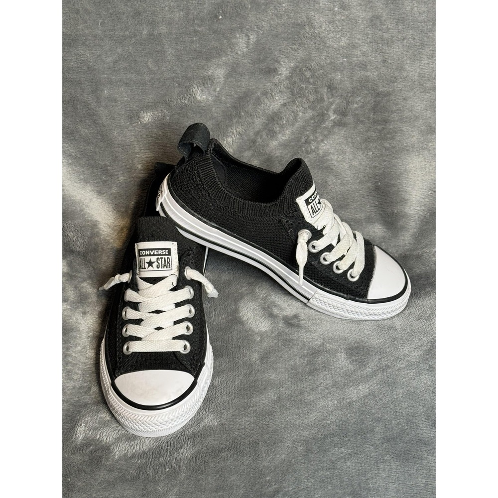 Converse All Star Knit Shoes Kids Size‎ 11 Black Low Top Sneakers 665412F